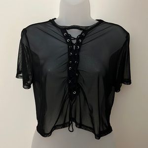 Mesh Lace-Front Top